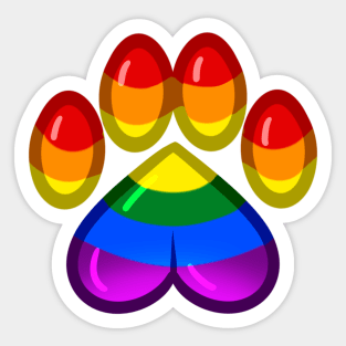 LGBTQ+ Pride Heart Paws - Gay Sticker